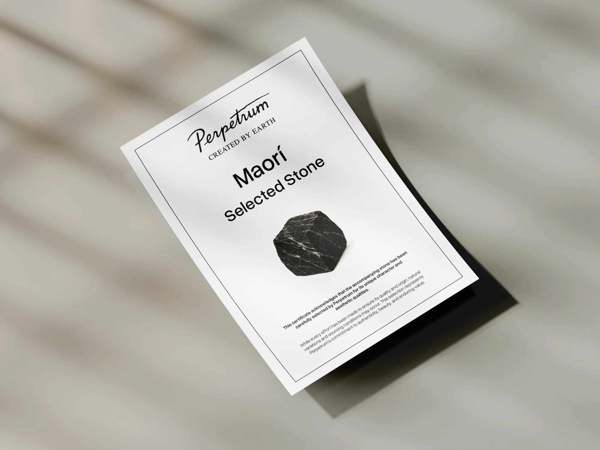Ficha de producto de piedra Maorí de Perpetrum