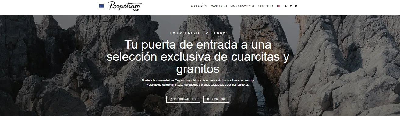 Página web de selección de cuarcitas y granitos Perpetrum