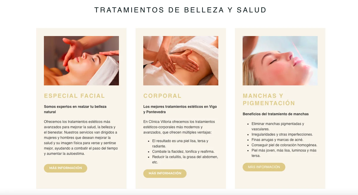 Tratamientos de belleza y salud de Villoria L'Essence