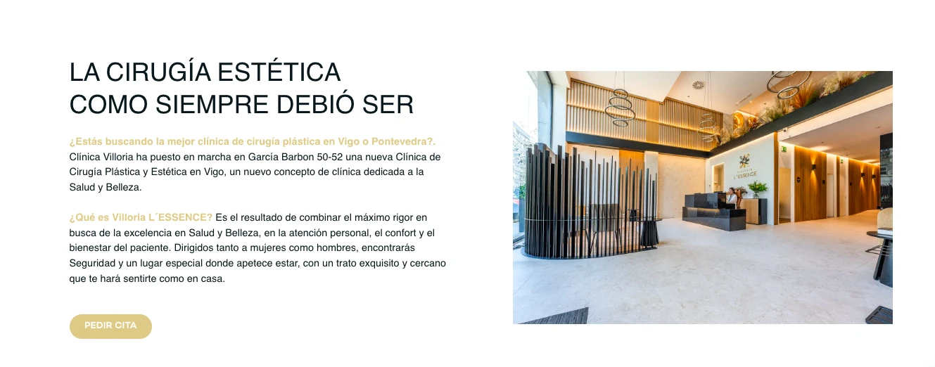Presentación de la cirugía estética de Villoria L'Essence