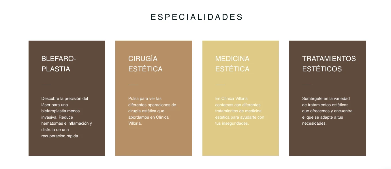 Especialidades médicas y estéticas de Villoria L'Essence