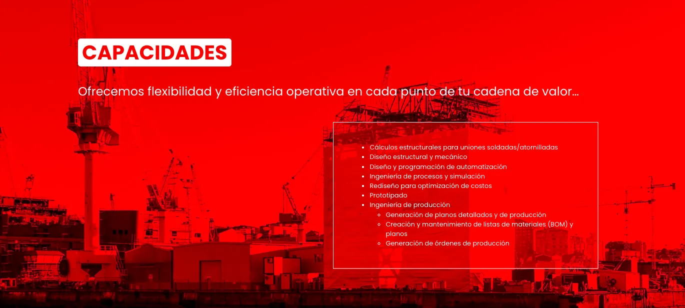 Capacidades industriales de Ganain